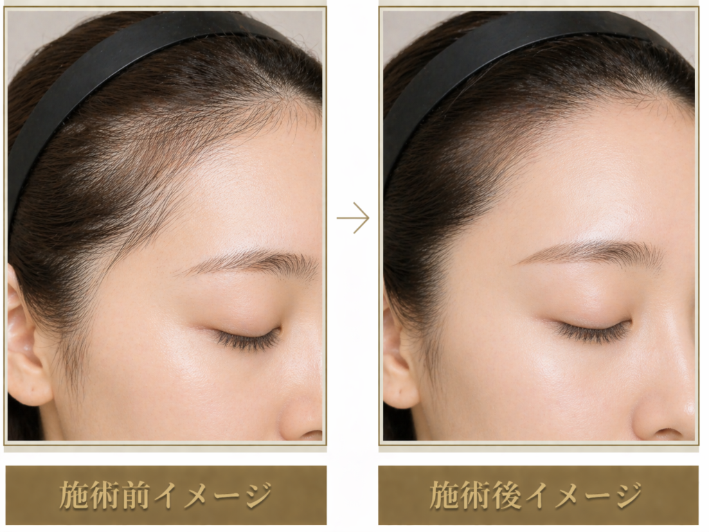 ヘアライン脱毛 施術前後 症例1
