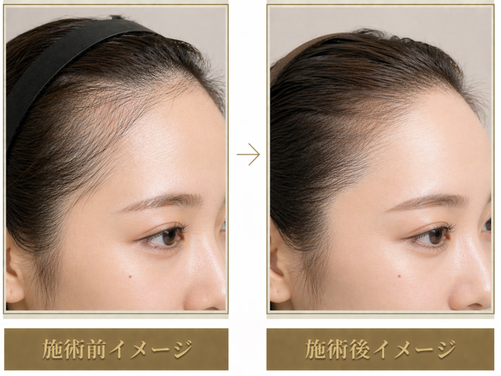 ヘアライン脱毛 施術前後 症例2